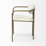 Mercana Parker I Cream Fabric Seat Gold Metal Frame Dining Chair