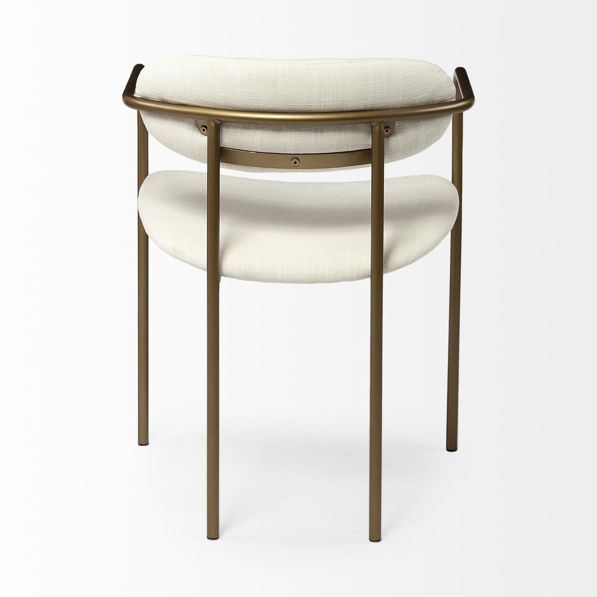 Mercana Parker I Cream Fabric Seat Gold Metal Frame Dining Chair