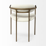 Mercana Parker I Cream Fabric Seat Gold Metal Frame Dining Chair