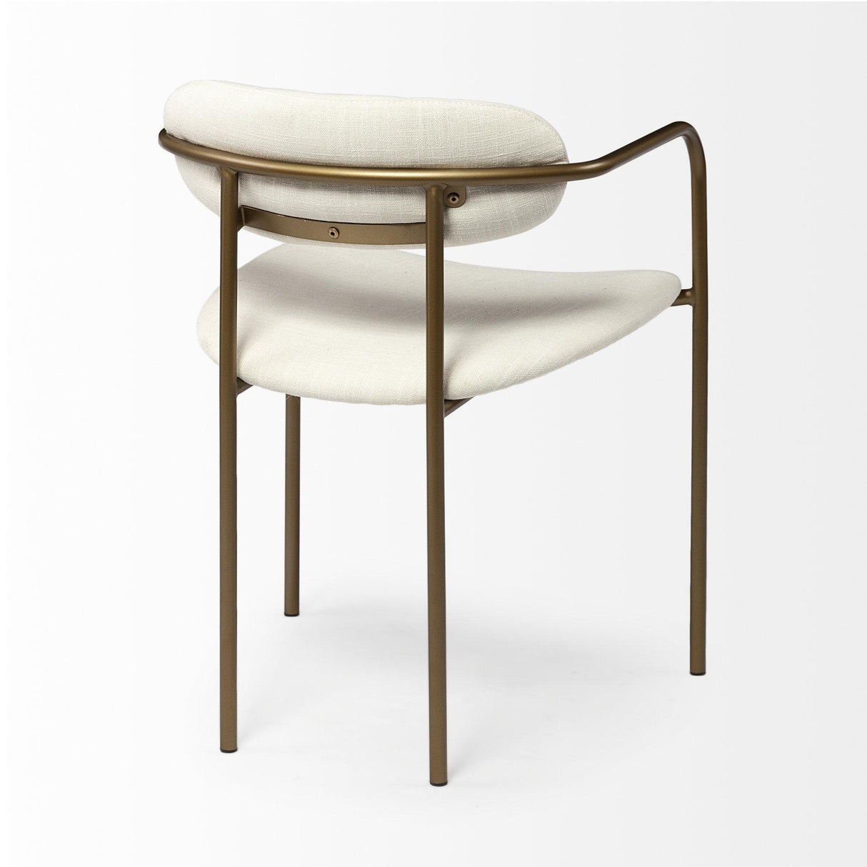 Mercana Parker I Cream Fabric Seat Gold Metal Frame Dining Chair