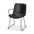 Mercana Sawyer II Black Faux-Leather Seat Black Iron Frame Dining Chair