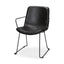 Mercana Sawyer II Black Faux-Leather Seat Black Iron Frame Dining Chair