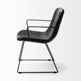 Mercana Sawyer II Black Faux-Leather Seat Black Iron Frame Dining Chair