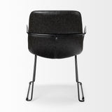 Mercana Sawyer II Black Faux-Leather Seat Black Iron Frame Dining Chair