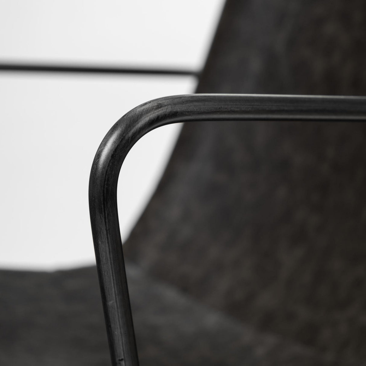 Mercana Sawyer II Black Faux-Leather Seat Black Iron Frame Dining Chair
