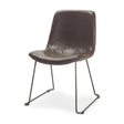 Mercana Sawyer I Dark Brown Faux-Leather Seat Black Iron Frame Dining Chair