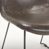 Mercana Sawyer I Dark Brown Faux-Leather Seat Black Iron Frame Dining Chair