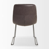 Mercana Sawyer I Dark Brown Faux-Leather Seat Black Iron Frame Dining Chair