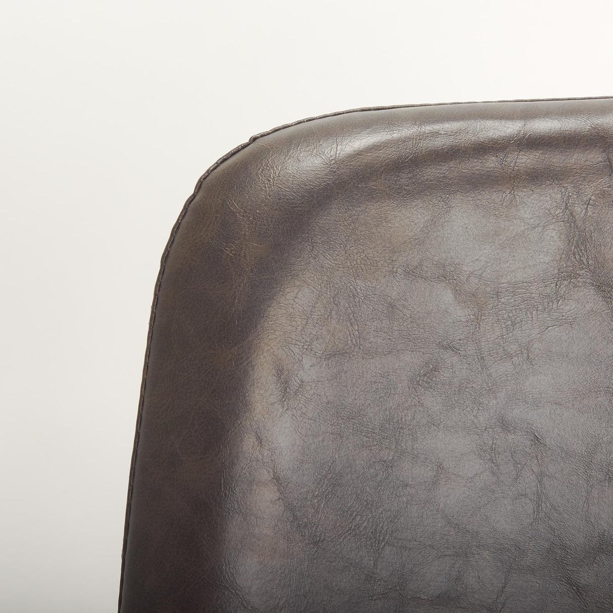 Mercana Sawyer I Dark Brown Faux-Leather Seat Black Iron Frame Dining Chair