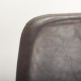 Mercana Sawyer I Dark Brown Faux-Leather Seat Black Iron Frame Dining Chair