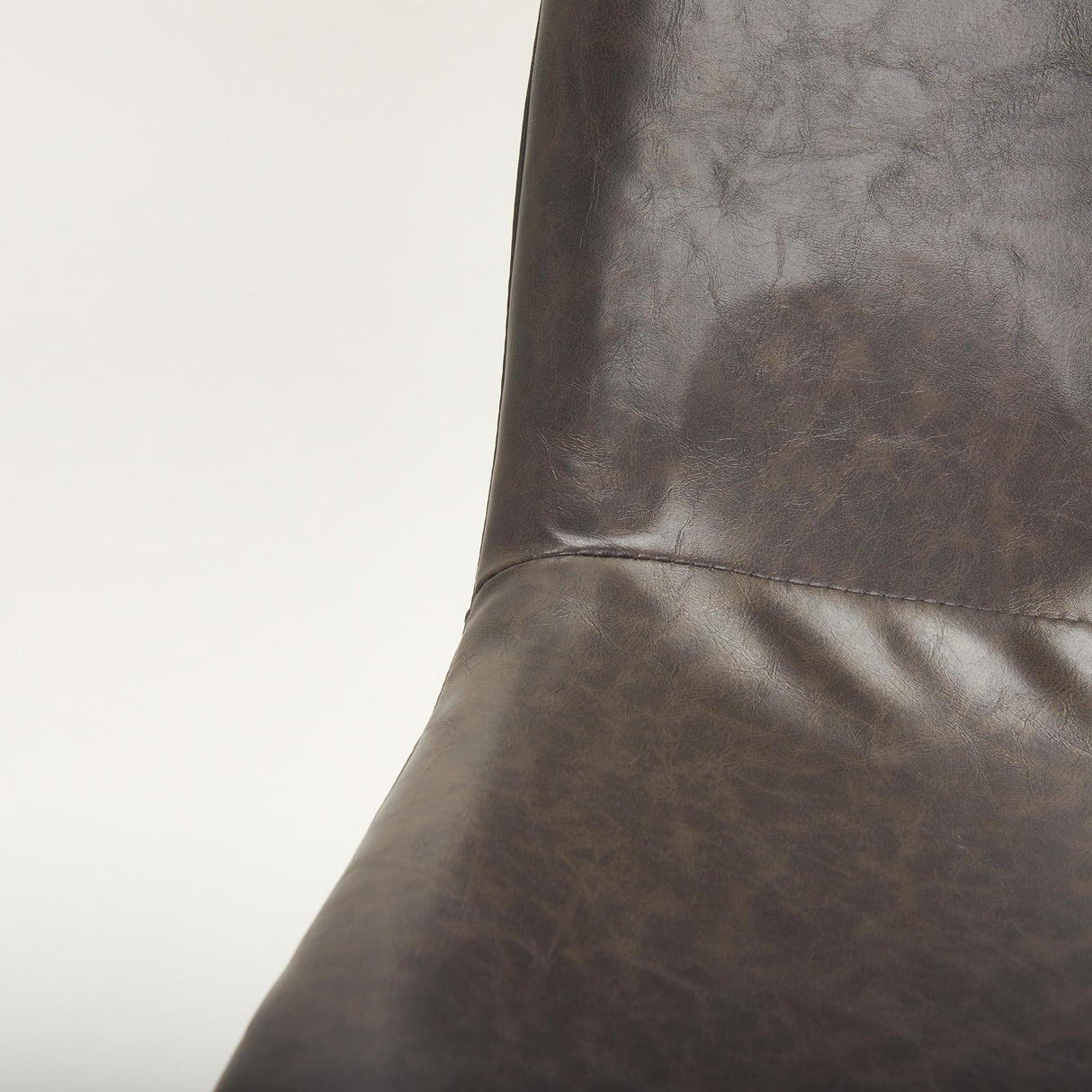 Mercana Sawyer I Dark Brown Faux-Leather Seat Black Iron Frame Dining Chair