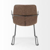 Mercana Sawyer II Brown Faux-Leather Seat Black Iron Frame Dining Chair
