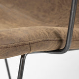 Mercana Sawyer II Brown Faux-Leather Seat Black Iron Frame Dining Chair