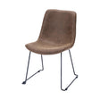 Mercana Sawyer I Brown Faux-Leather Seat BlackIron Frame Dining Chair