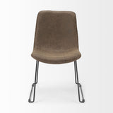 Mercana Sawyer I Brown Faux-Leather Seat BlackIron Frame Dining Chair