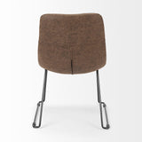 Mercana Sawyer I Brown Faux-Leather Seat BlackIron Frame Dining Chair