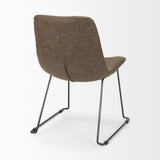 Mercana Sawyer I Brown Faux-Leather Seat BlackIron Frame Dining Chair