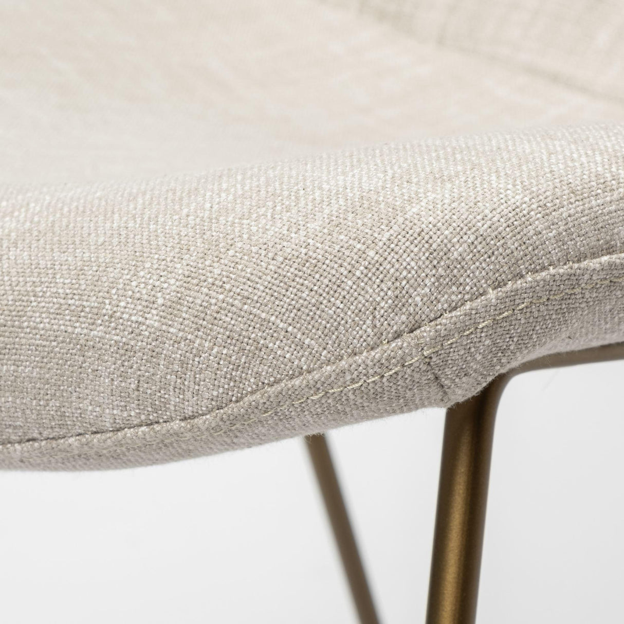 Mercana Sawyer II Beige Fabric Wrap Gold Metal Frame Dining Chair