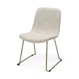 Mercana Sawyer I Beige Fabric Seat Gold Metal Frame Dining Chair