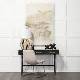 Mercana Sawyer I Beige Fabric Seat Gold Metal Frame Dining Chair