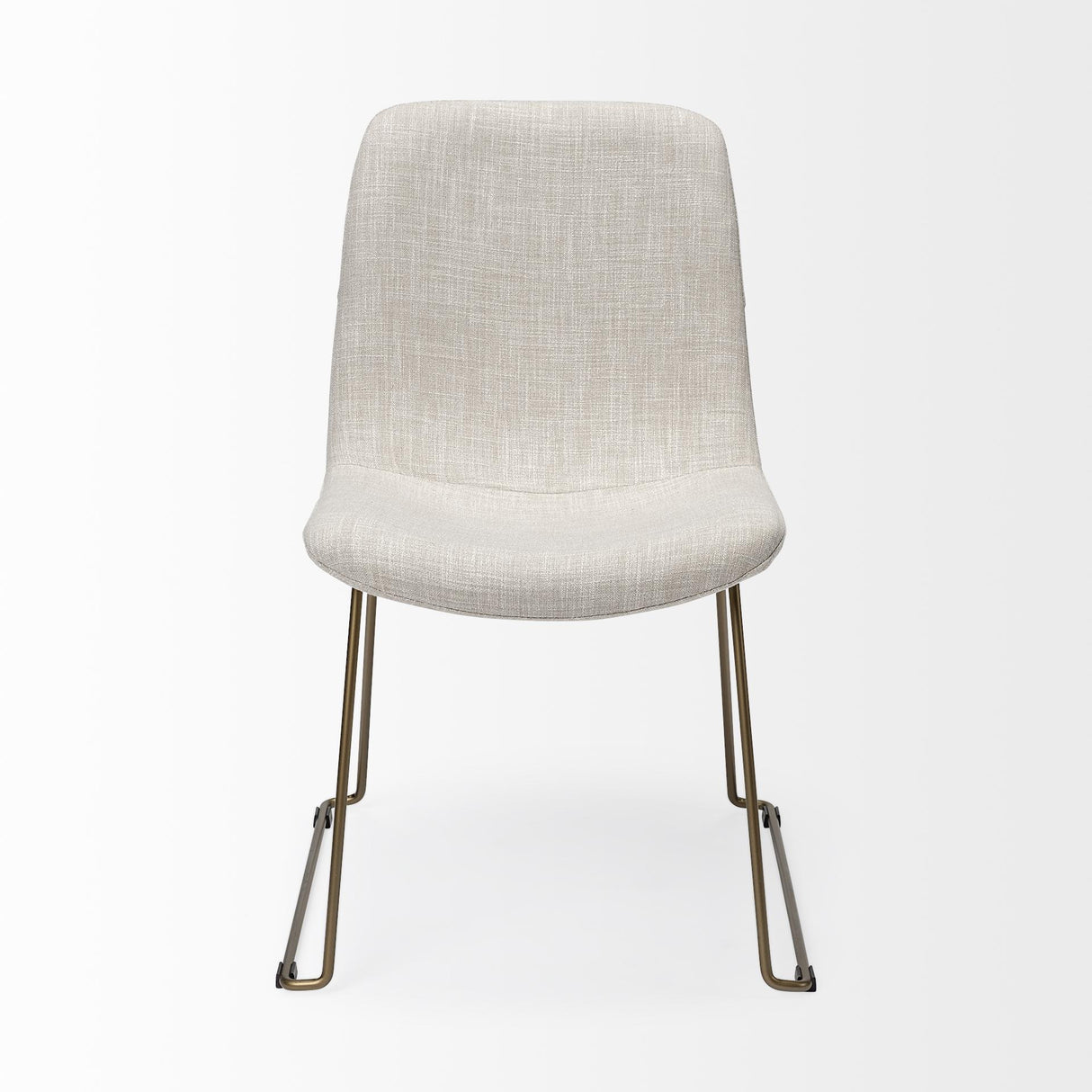 Mercana Sawyer I Beige Fabric Seat Gold Metal Frame Dining Chair