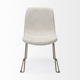 Mercana Sawyer I Beige Fabric Seat Gold Metal Frame Dining Chair