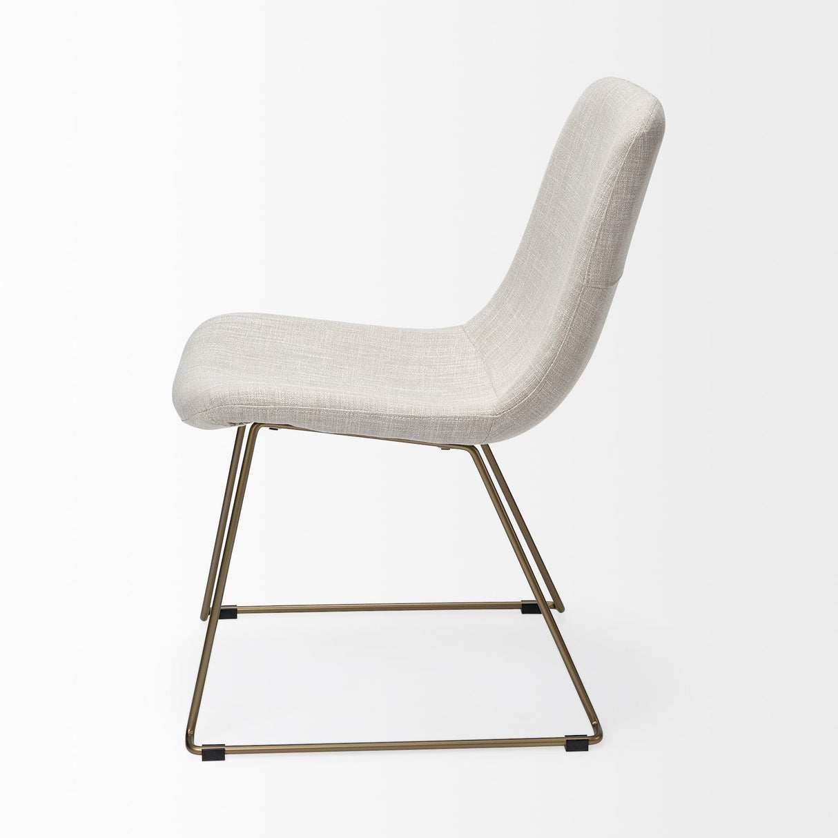 Mercana Sawyer I Beige Fabric Seat Gold Metal Frame Dining Chair