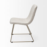 Mercana Sawyer I Beige Fabric Seat Gold Metal Frame Dining Chair