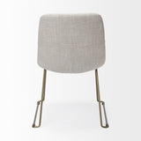 Mercana Sawyer I Beige Fabric Seat Gold Metal Frame Dining Chair