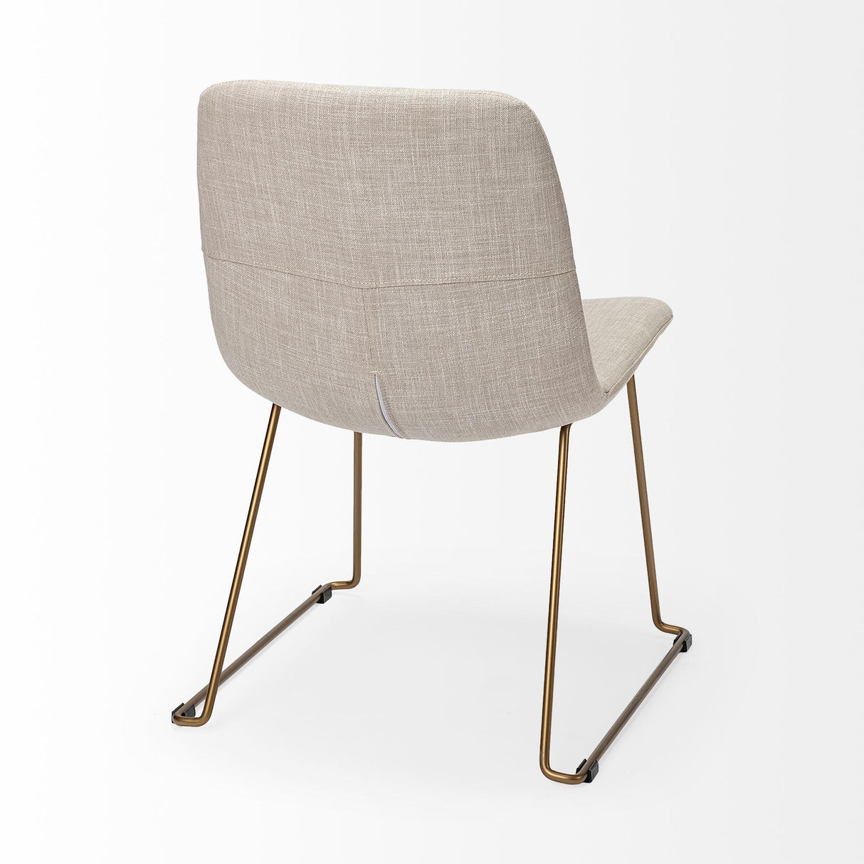Mercana Sawyer I Beige Fabric Seat Gold Metal Frame Dining Chair
