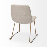 Mercana Sawyer I Beige Fabric Seat Gold Metal Frame Dining Chair