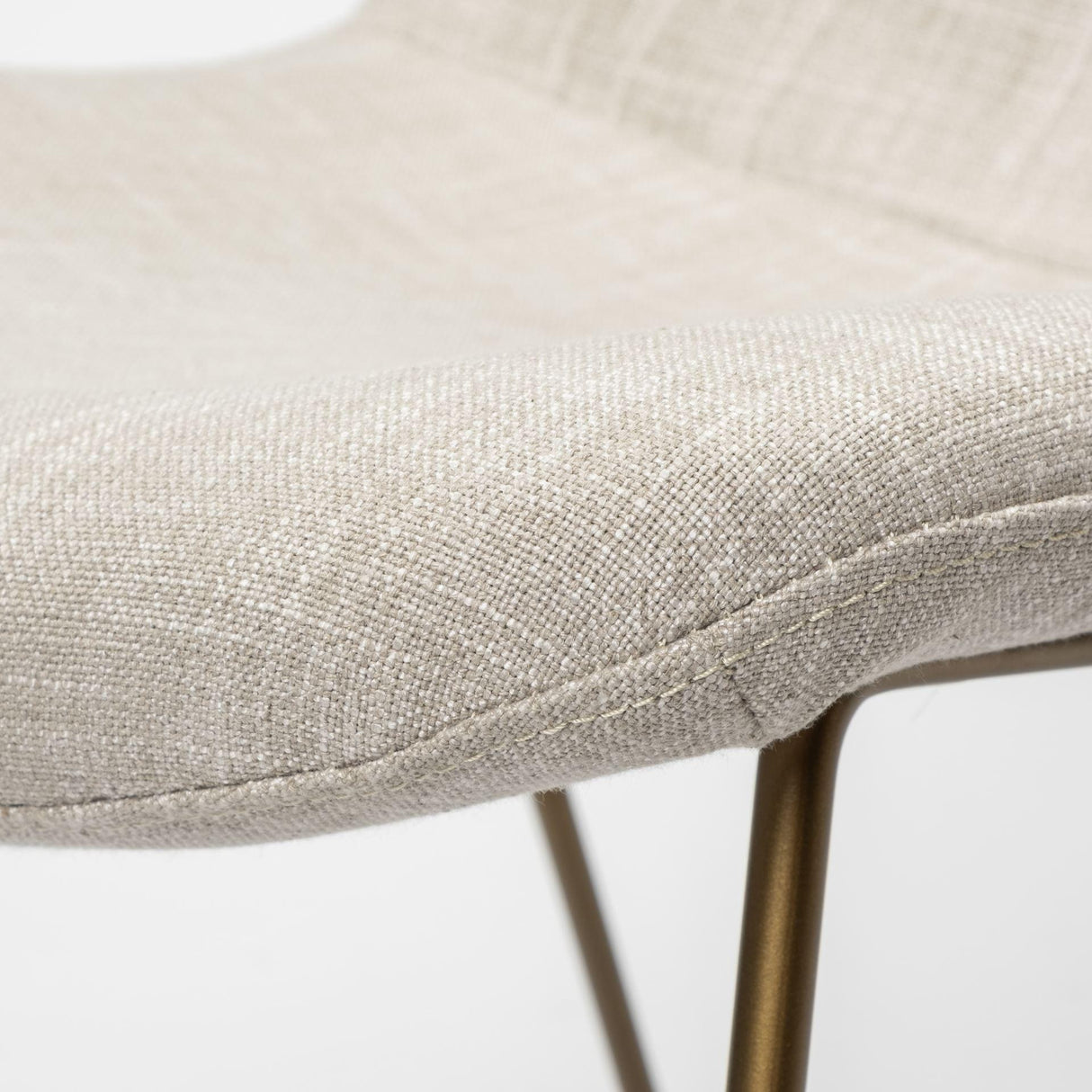 Mercana Sawyer I Beige Fabric Seat Gold Metal Frame Dining Chair