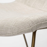 Mercana Sawyer I Beige Fabric Seat Gold Metal Frame Dining Chair