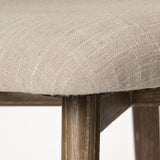 Mercana Ronald II Cream Fabric Wrap Brown Wooden Base Dining Chair