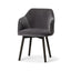 Mercana Ronald II Grey Velvet Wrap Black Wooden Base Dining Chair
