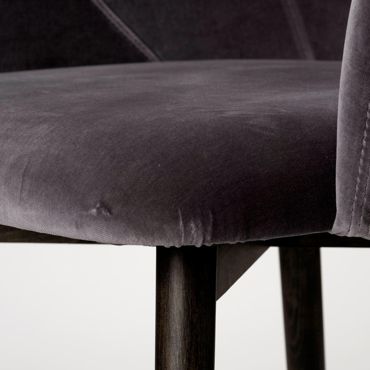 Mercana Ronald II Grey Velvet Wrap Black Wooden Base Dining Chair