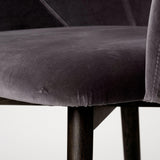 Mercana Ronald II Grey Velvet Wrap Black Wooden Base Dining Chair
