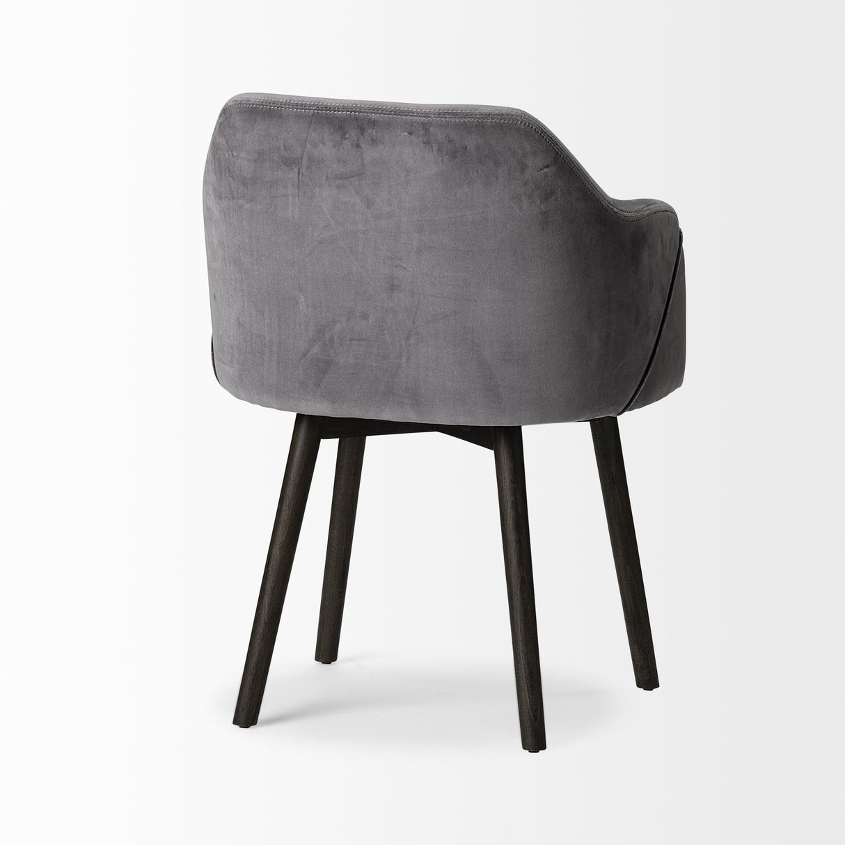 Mercana Ronald II Grey Velvet Wrap Black Wooden Base Dining Chair