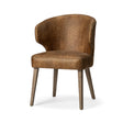 Mercana Niles 22.5L x 24.0W x 32.0H Brown Faux Leather Seat W/Brown Wooden Legs Wingback Dining Chair
