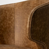 Mercana Niles 22.5L x 24.0W x 32.0H Brown Faux Leather Seat W/Brown Wooden Legs Wingback Dining Chair