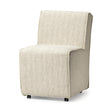 Mercana Damon Fully Upholstered Cream-Toned Fabric Dining Chair on Casters