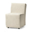 Mercana Damon Fully Upholstered Cream-Toned Fabric Dining Chair on Casters