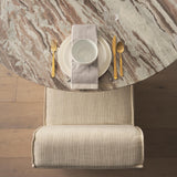 Mercana Damon Fully Upholstered Cream-Toned Fabric Dining Chair on Casters