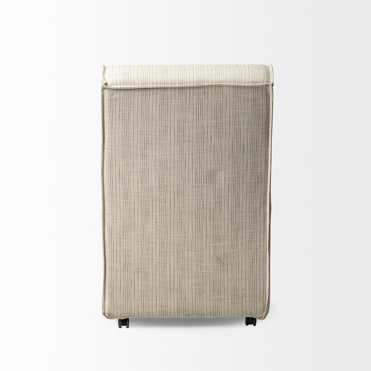 Mercana Damon Fully Upholstered Cream-Toned Fabric Dining Chair on Casters