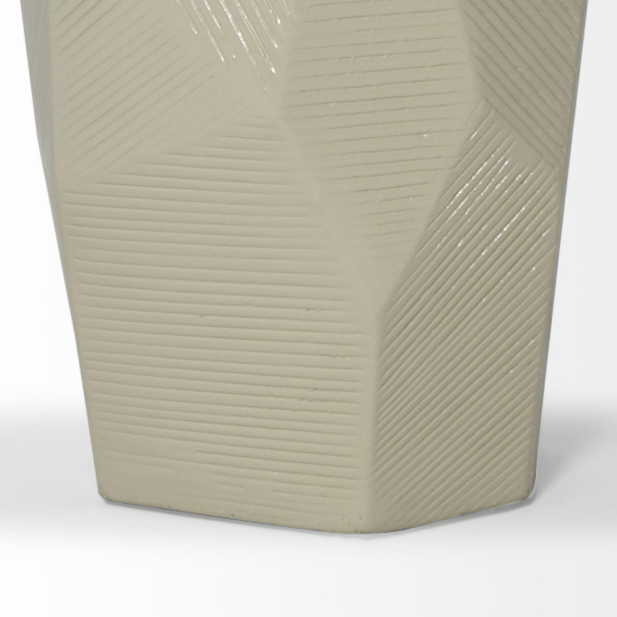 Mercana Piven (29.5"H) Beige Ceramic Base White Linen Shade Table Lamp