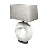 Mercana Celtica (26.8"H) White Resin Ring-Shaped Base Table Lamp
