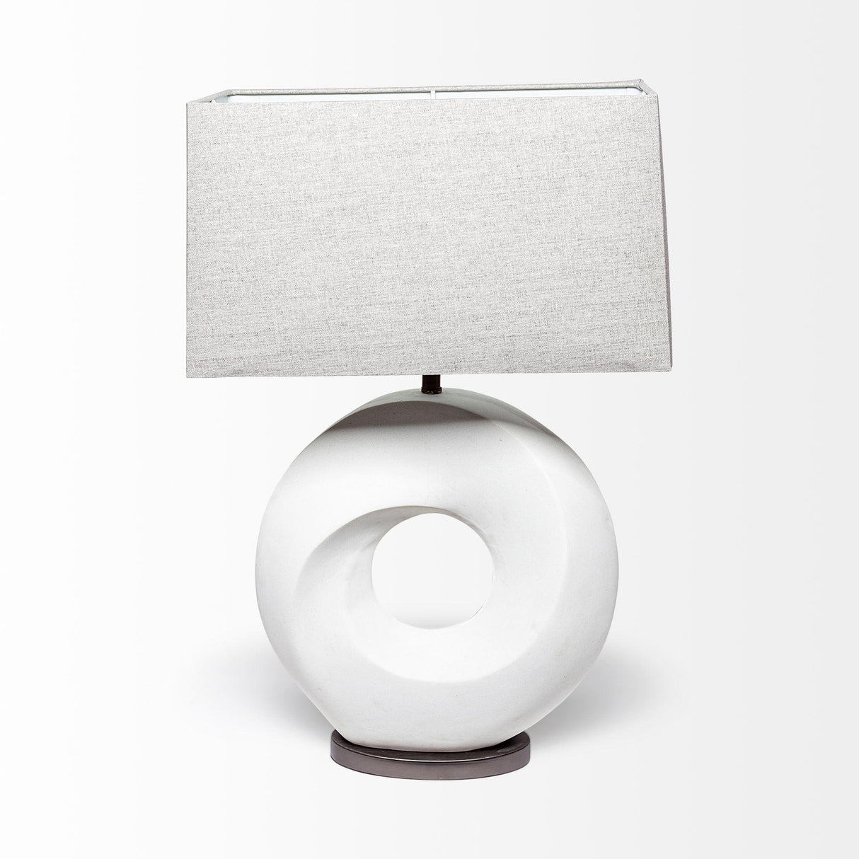 Mercana Celtica (26.8"H) White Resin Ring-Shaped Base Table Lamp