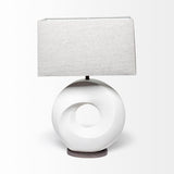 Mercana Celtica (26.8"H) White Resin Ring-Shaped Base Table Lamp