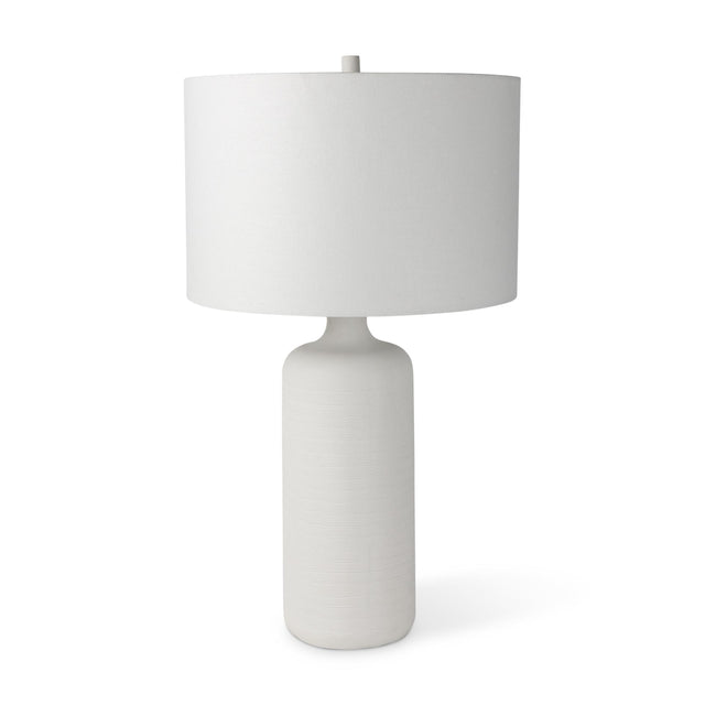 Mercana Melanie 17.0L x 17.0W x 30.5H White Shade W/White Base Table Lamp
