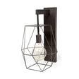 Mercana Cordova 12x19 Gray Metal Hanging Bulb Caged Wall Sconce